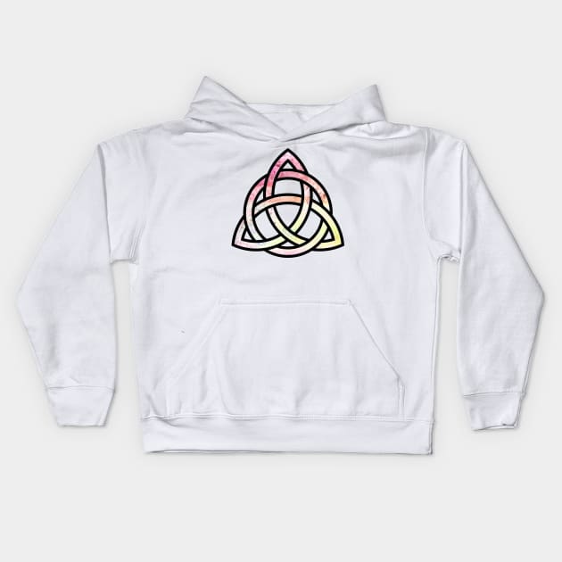 Celtic Trinity Knot Triquetra with Circle Pastel Style Design Kids Hoodie by TenchiMasaki